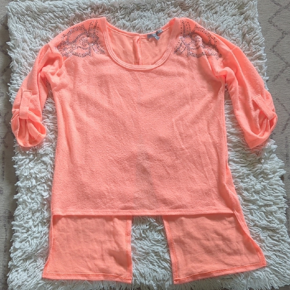 Charlotte Russe Coral Top with Studded Accents